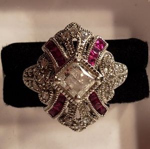 Vintage 1990s Art Deco Style Ring